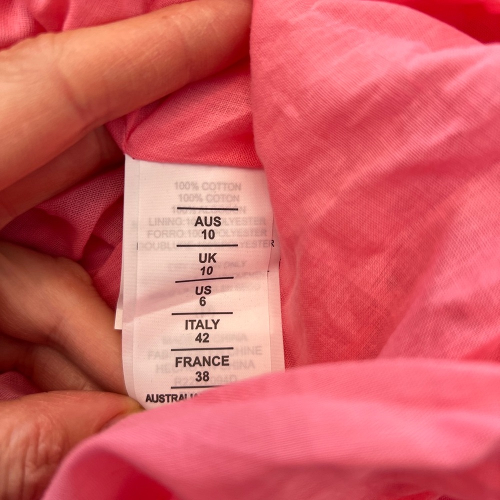 *New* NICHOLAS Halia Shirred Cotton-poplin Midi Dress In Flamingo Pink, Size 6 - Picture 7 of 8